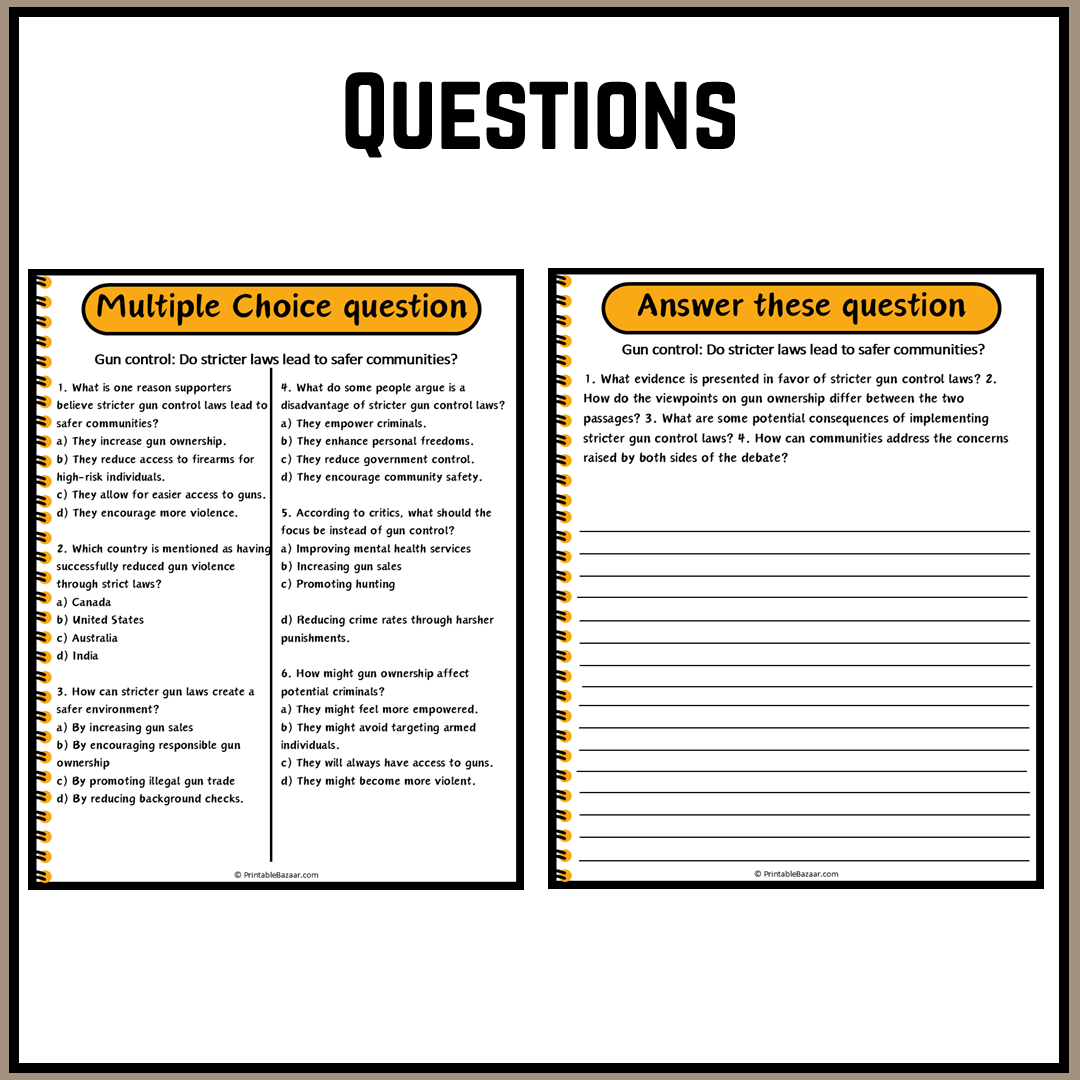 Gun control: Do stricter laws lead to safer communities? | Debate Case Study Worksheet