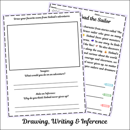 Sinbad the Sailor | Short Reading Comprehension Creative Worksheet