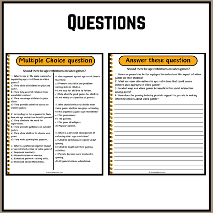 Should there be age restrictions on video games? | Debate Case Study Worksheet