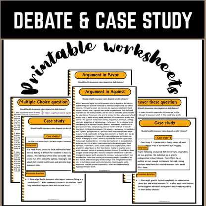 Should health insurance rates depend on diet choices? | Debate Case Study Worksheet