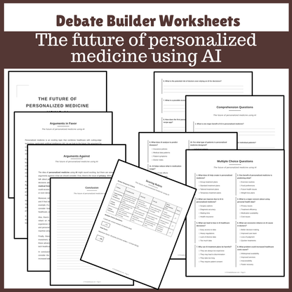 The future of personalized medicine using AI | Favour and Against Worksheet Printable Activity