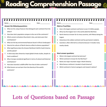 The Seven Continents | Reading Comprehension Passage and Questions