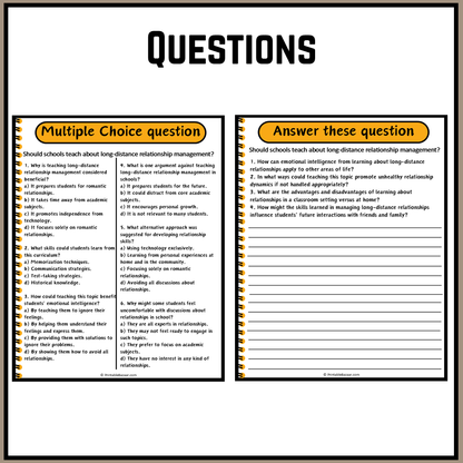 Should schools teach about long-distance relationship management? | Debate Case Study Worksheet