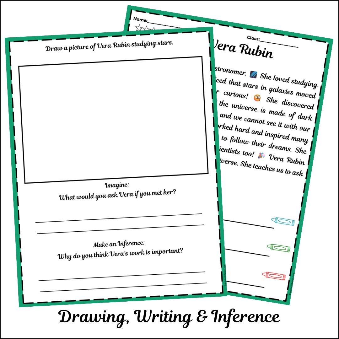 Vera Rubin | Short Reading Comprehension Creative Worksheet