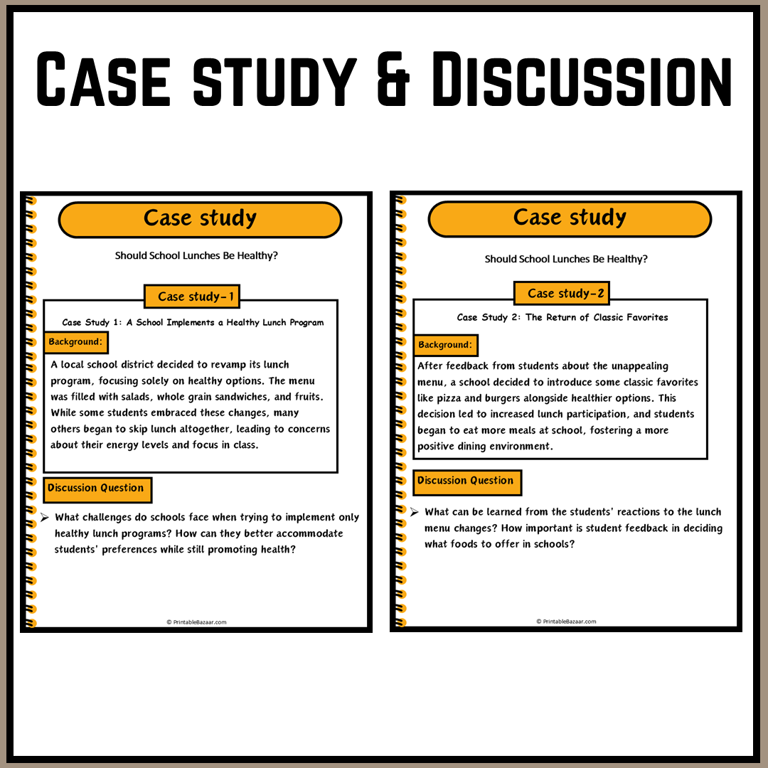 Should School Lunches Be Healthy? | Debate Case Study Worksheet