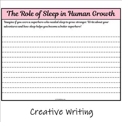 The Role of Sleep in Human Growth | Main Idea and Supporting Details Reading Passage and Questions