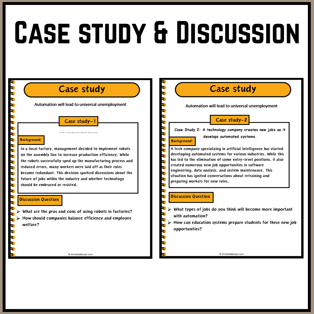 Automation will lead to universal unemployment | Debate Case Study Worksheet