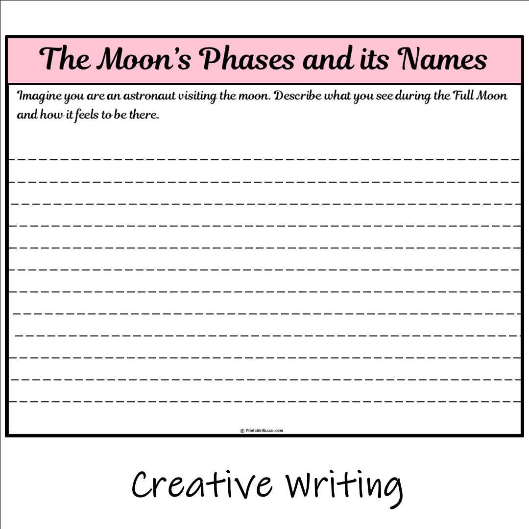 The Moon’s Phases and its Names | Main Idea and Supporting Details Reading Passage and Questions