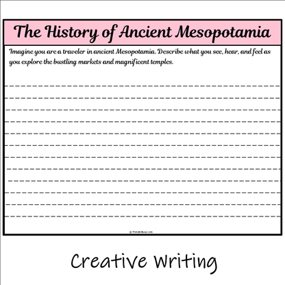 The History of Ancient Mesopotamia | Main Idea and Supporting Details Reading Passage and Questions