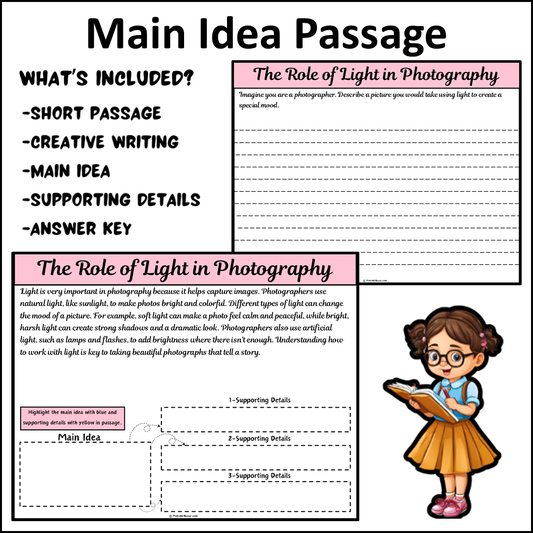 The Role of Light in Photography | Main Idea and Supporting Details Reading Passage and Questions