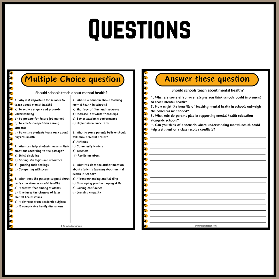 Should schools teach about mental health? | Debate Case Study Worksheet