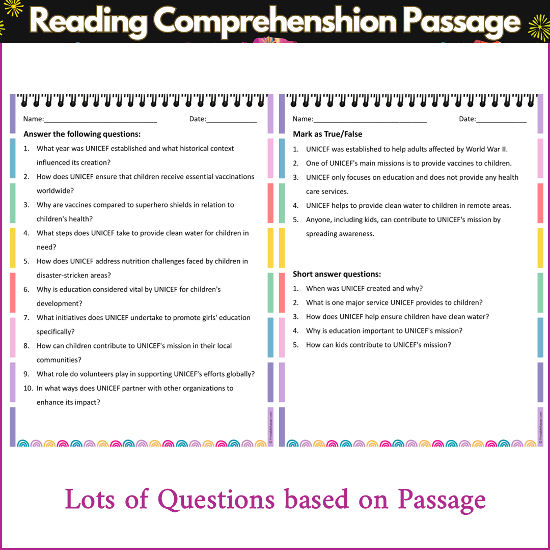 UNICEF | Reading Comprehension Passage and Questions