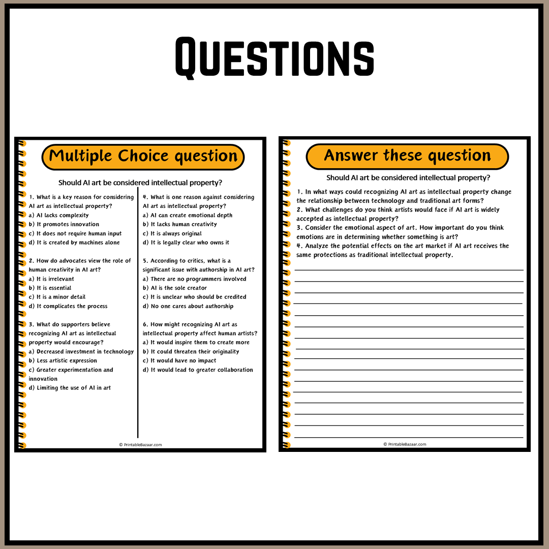 Should AI art be considered intellectual property? | Debate Case Study Worksheet