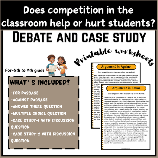 Does competition in the classroom help or hurt students? | Debate Case Study Worksheet