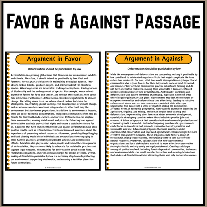 Deforestation should be punishable by law | Debate Case Study Worksheet