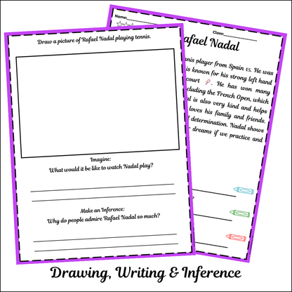 Rafael Nadal | Short Reading Comprehension Creative Worksheet