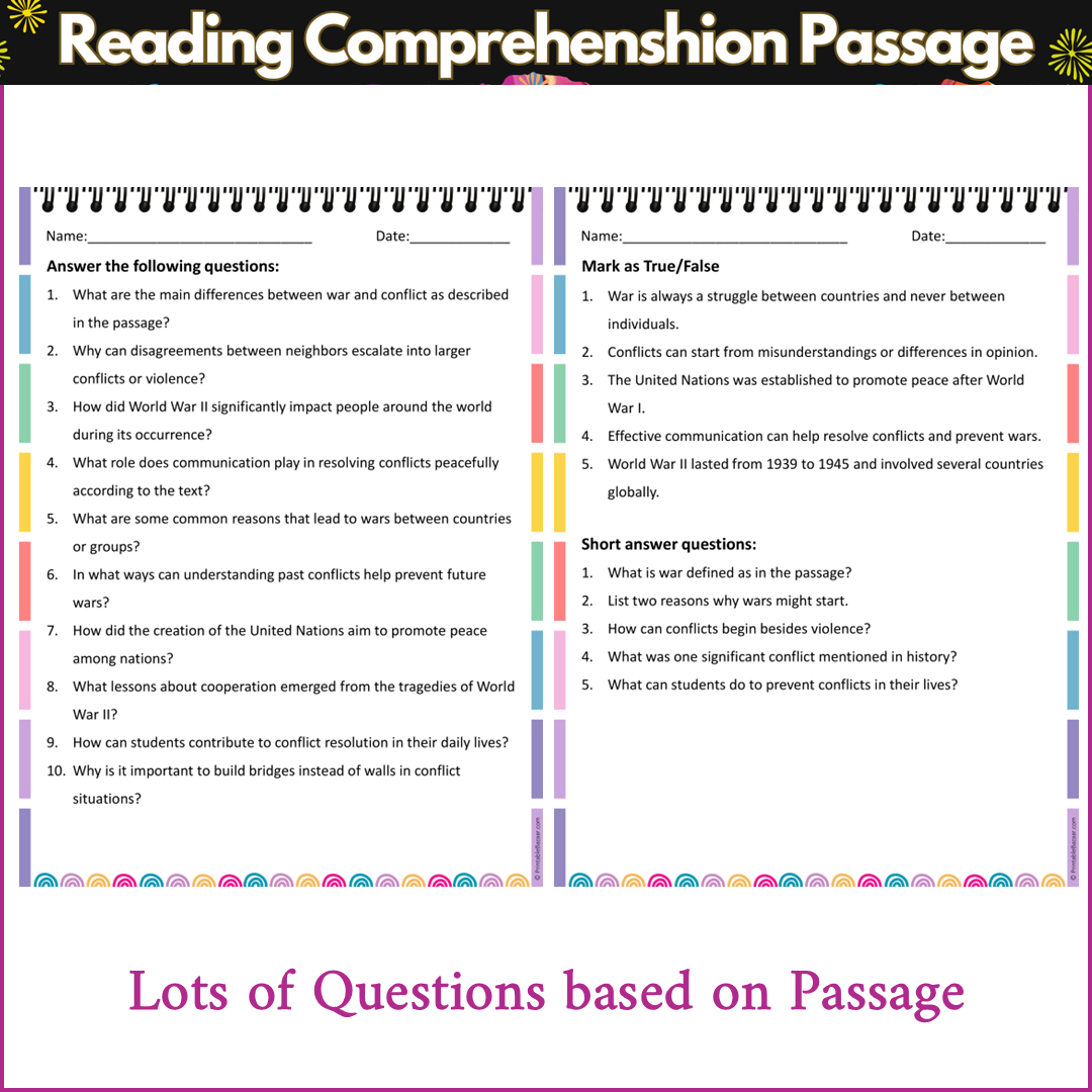 War and Conflict | Reading Comprehension Passage and Questions