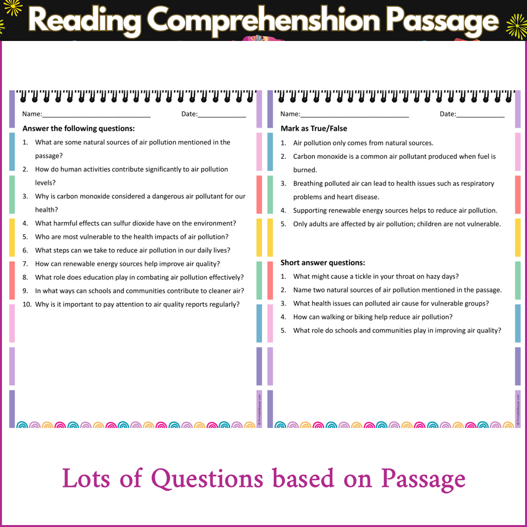 Air Pollution | Reading Comprehension Passage and Questions