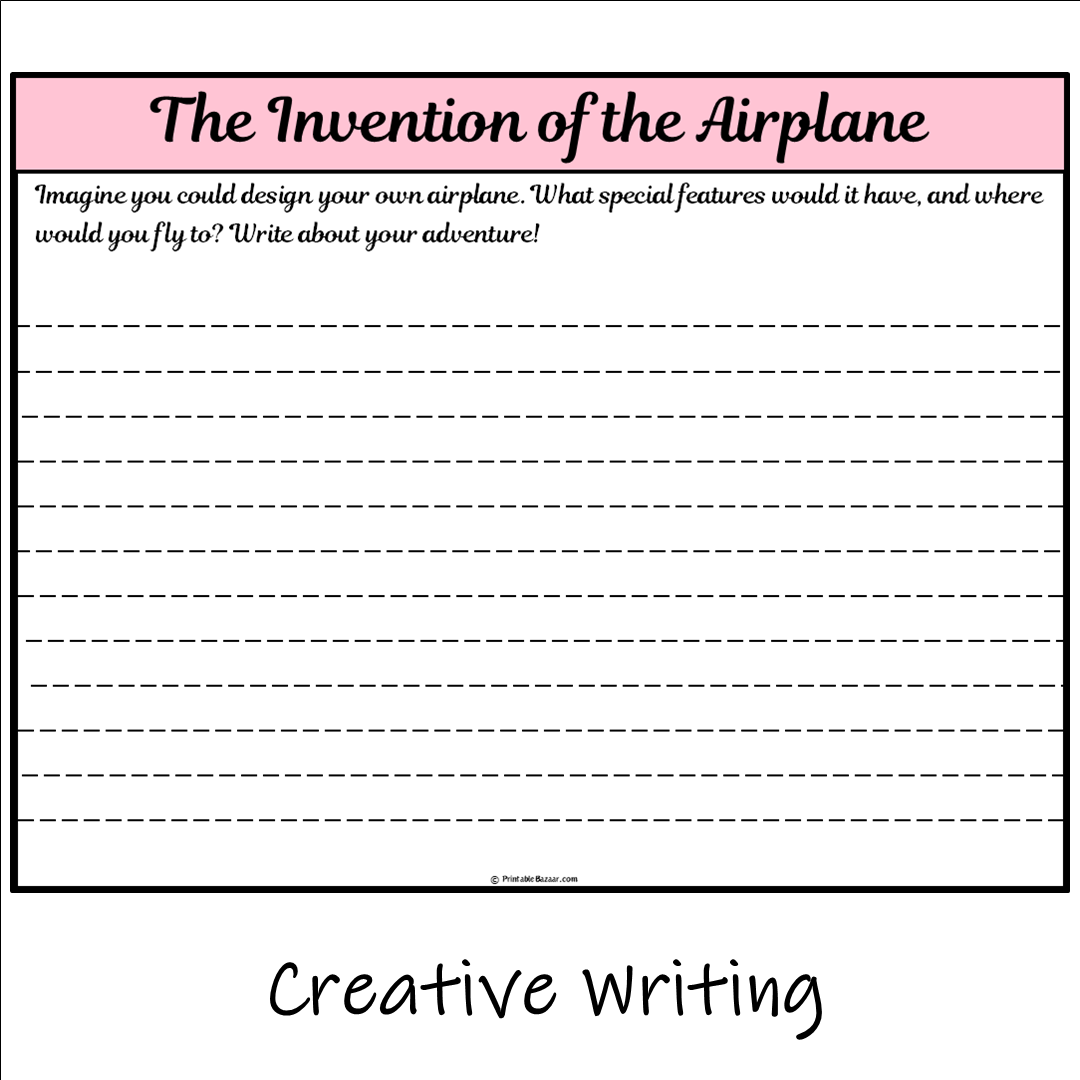 The Invention of the Airplane | Main Idea and Supporting Details Reading Passage and Questions