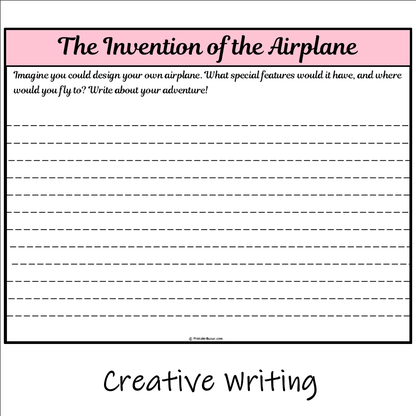 The Invention of the Airplane | Main Idea and Supporting Details Reading Passage and Questions