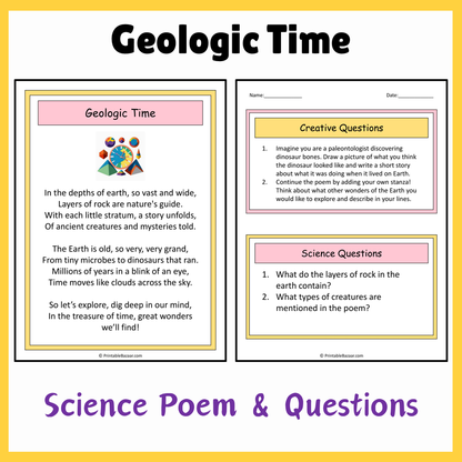 Geologic Time | Science Poem Reading Comprehension Activity