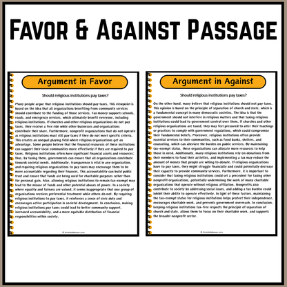 Should religious institutions pay taxes? | Debate Case Study Worksheet