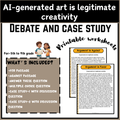 AI-generated art is legitimate creativity | Debate Case Study Worksheet