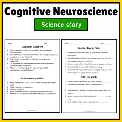 Cognitive Neuroscience | Science Story Reading Comprehension Activity