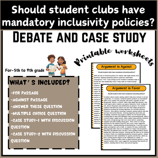 Should student clubs have mandatory inclusivity policies? | Debate Case Study Worksheet