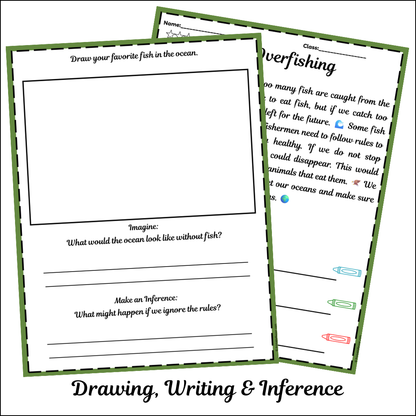 Overfishing | Short Reading Comprehension Creative Worksheet