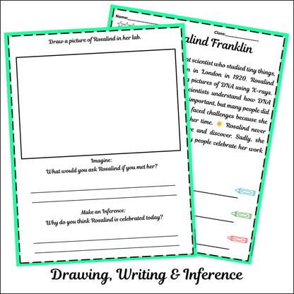 Rosalind Franklin | Short Reading Comprehension Creative Worksheet