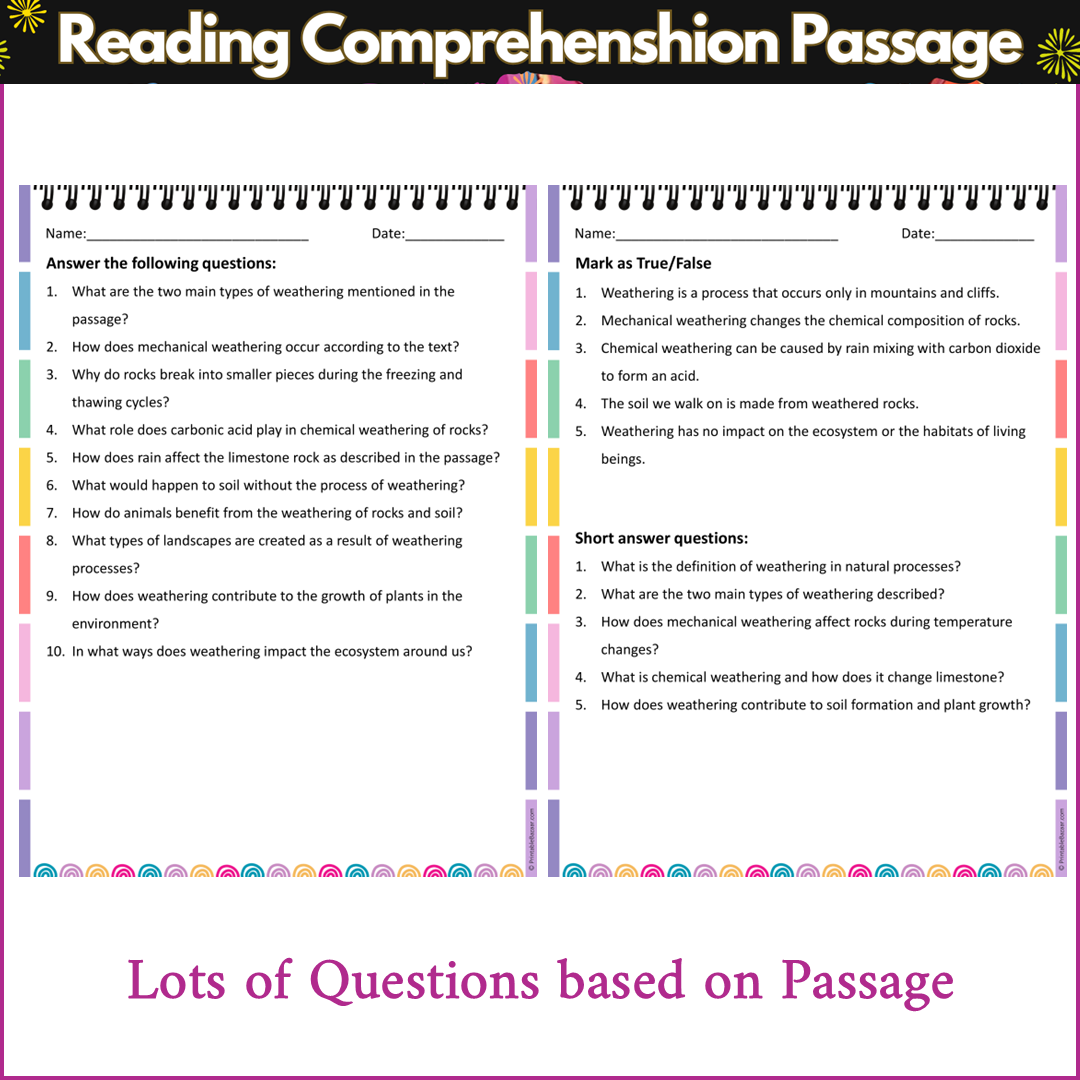 Weathering | Reading Comprehension Passage and Questions