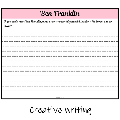 Ben Franklin | Main Idea and Supporting Details Reading Passage and Questions