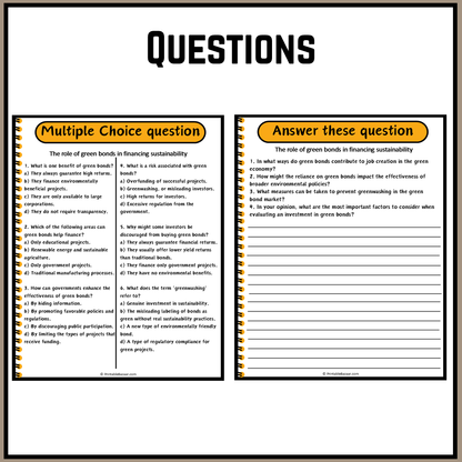 The role of green bonds in financing sustainability | Debate Case Study Worksheet