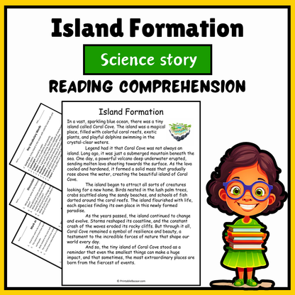 Island Formation | Science Story Reading Comprehension Activity