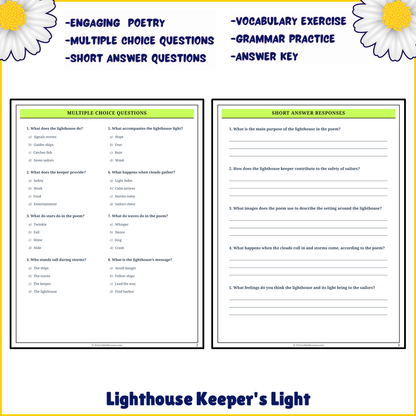 Lighthouse Keeper's Light | Poem Grammar Worksheet Printable Activity