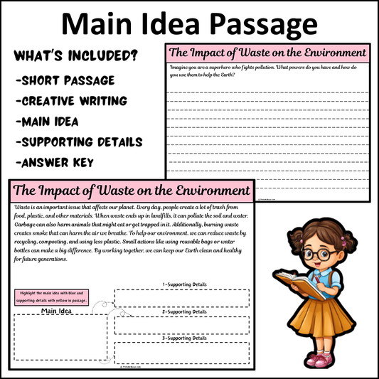 The Impact of Waste on the Environment | Main Idea and Supporting Details Reading Passage and Questions