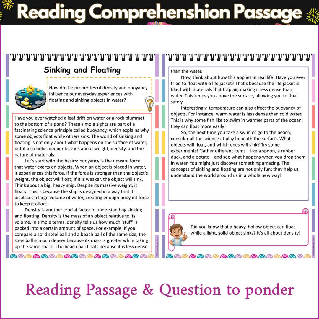 Sinking and Floating | Reading Comprehension Passage and Questions