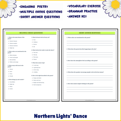 Northern Lights' Dance | Poem Grammar Worksheet Printable Activity