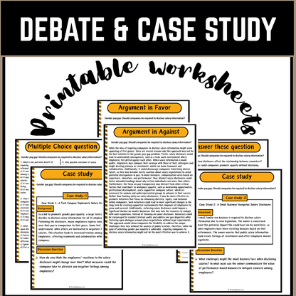 Gender pay gap: Should companies be required to disclose salary information? | Debate Case Study Worksheet