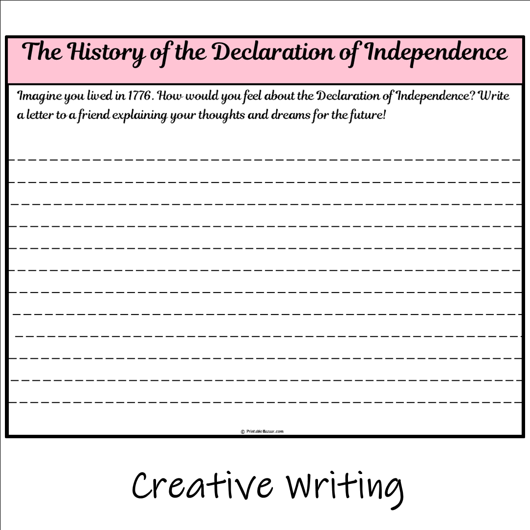 The History of the Declaration of Independence | Main Idea and Supporting Details Reading Passage and Questions