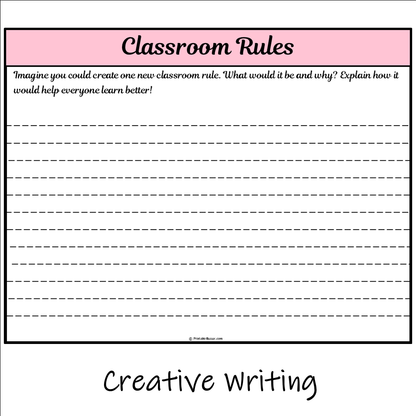 Classroom Rules | Main Idea and Supporting Details Reading Passage and Questions