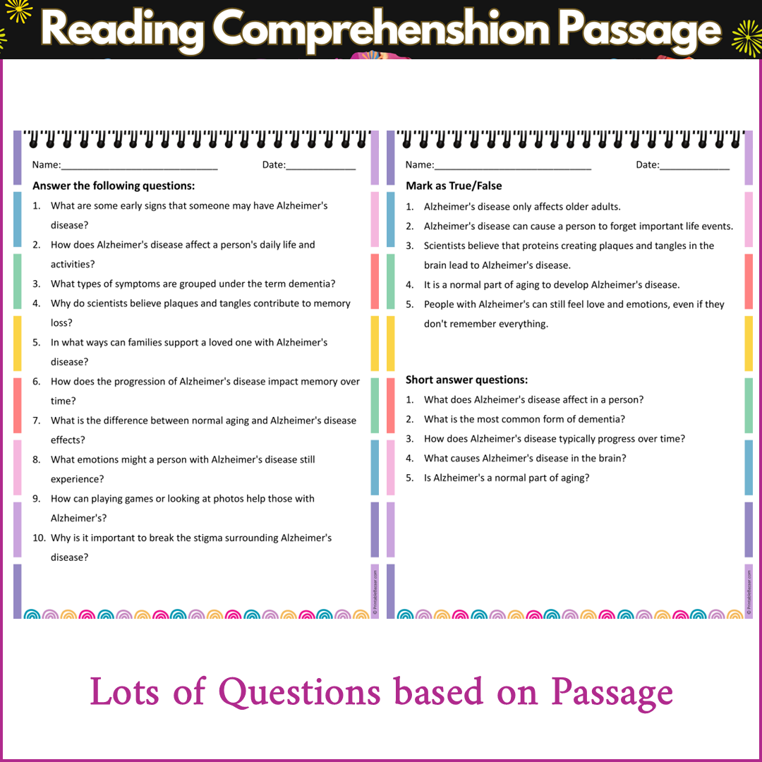 Alzheimer's Disease | Reading Comprehension Passage and Questions