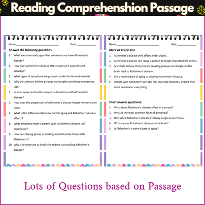 Alzheimer's Disease | Reading Comprehension Passage and Questions