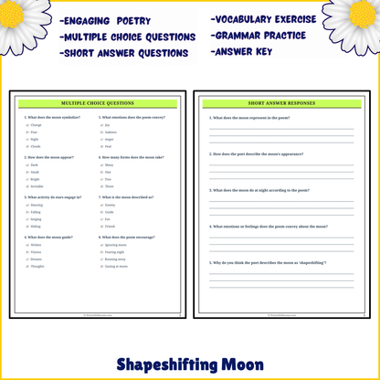 Shapeshifting Moon | Poem Grammar Worksheet Printable Activity