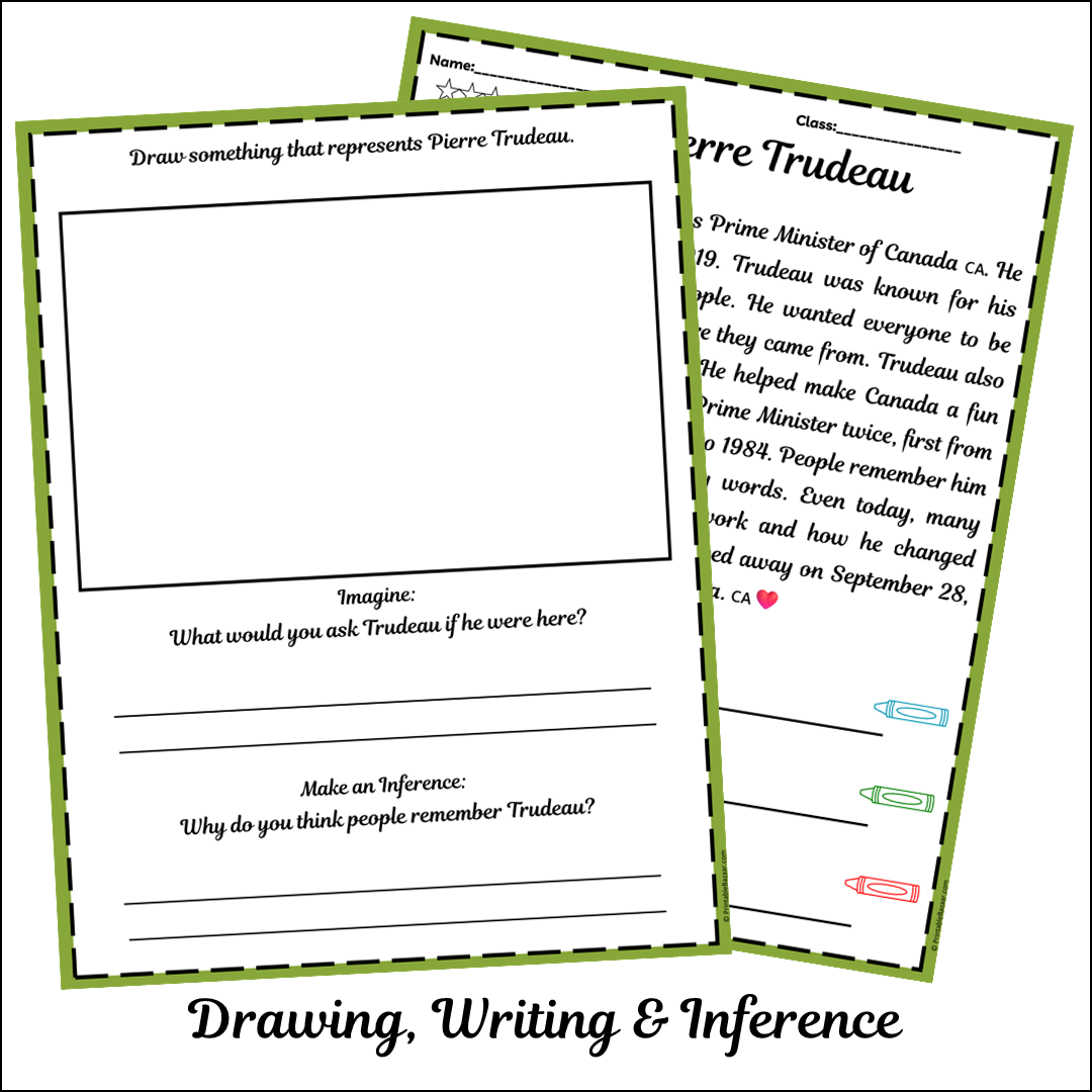Pierre Trudeau | Short Reading Comprehension Creative Worksheet