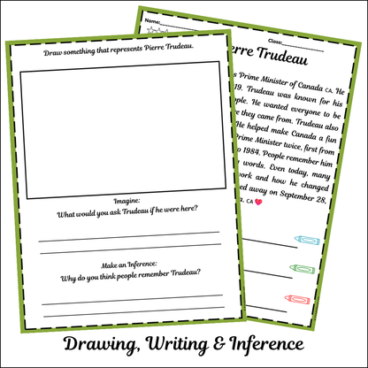 Pierre Trudeau | Short Reading Comprehension Creative Worksheet