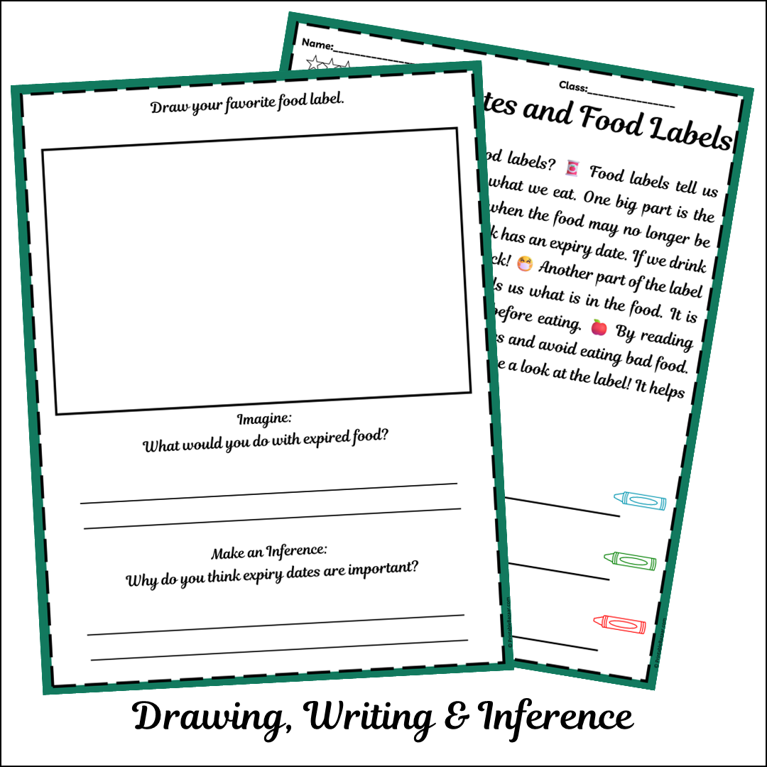 Expiry Dates and Food Labels | Short Reading Comprehension Creative Worksheet