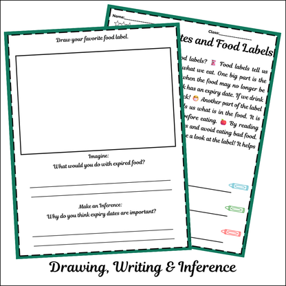 Expiry Dates and Food Labels | Short Reading Comprehension Creative Worksheet