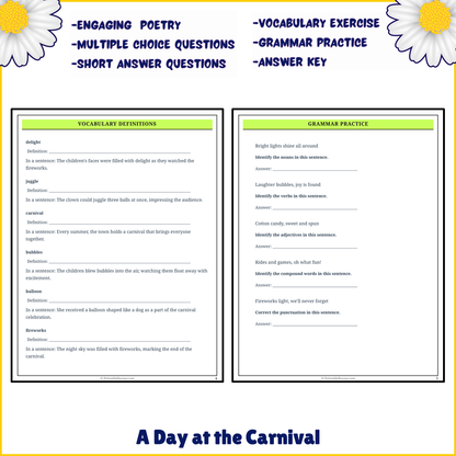 A Day at the Carnival | Poem Grammar Worksheet Printable Activity